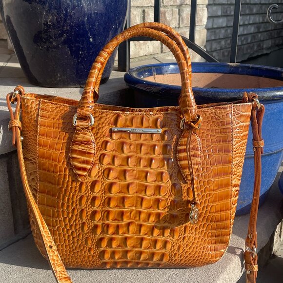 Brahmin Handbags - BRAHMIN MELBOURNE SATCHEL CROSSBODY Women's Shoulder Bag EUC